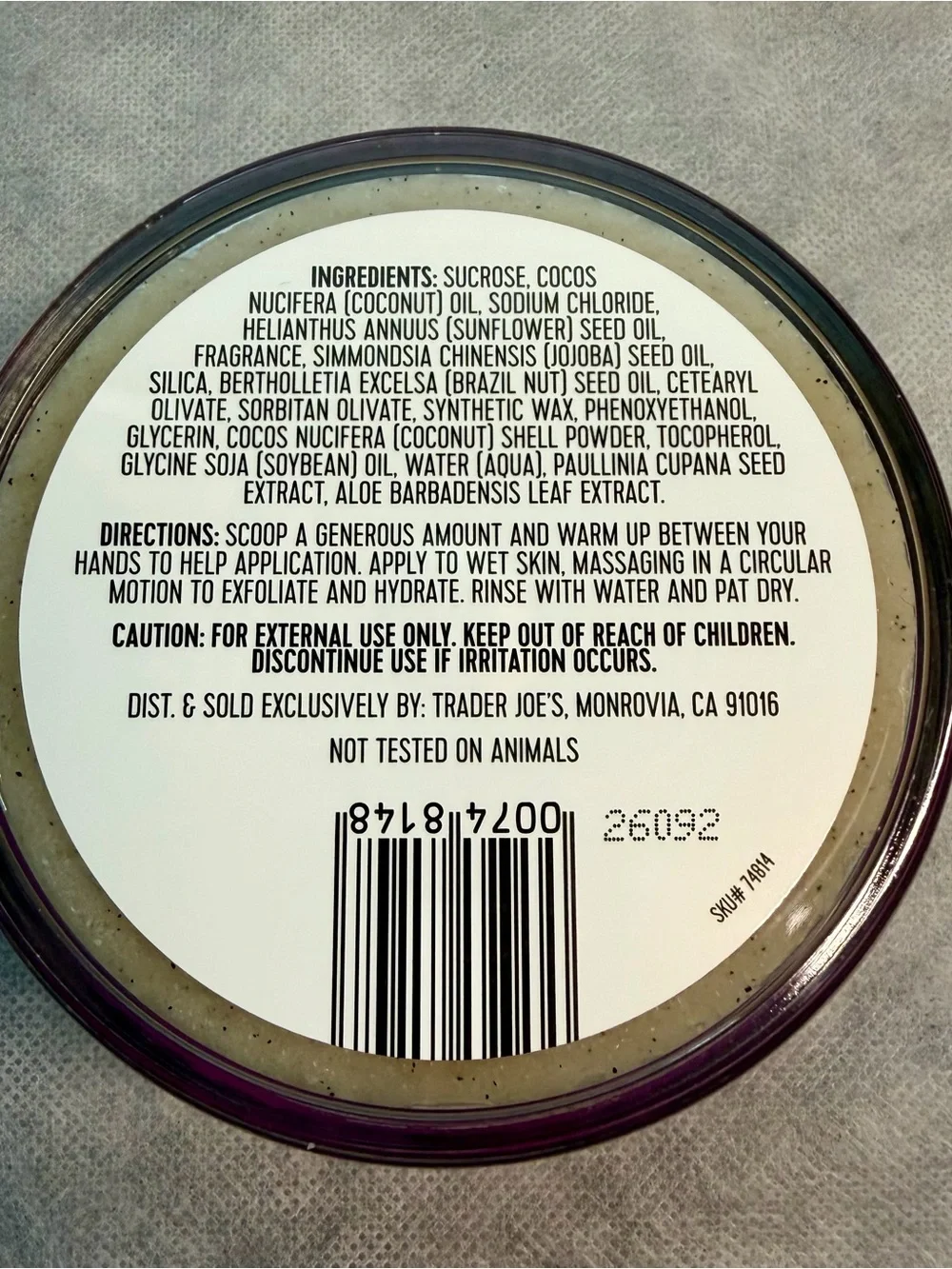 Trader Joe’s Brazil Nut Body Scrub - 8 oz